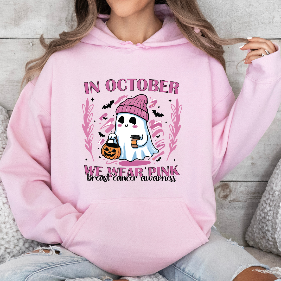 In October We Wear Pink Ghost Beanie Hoodie