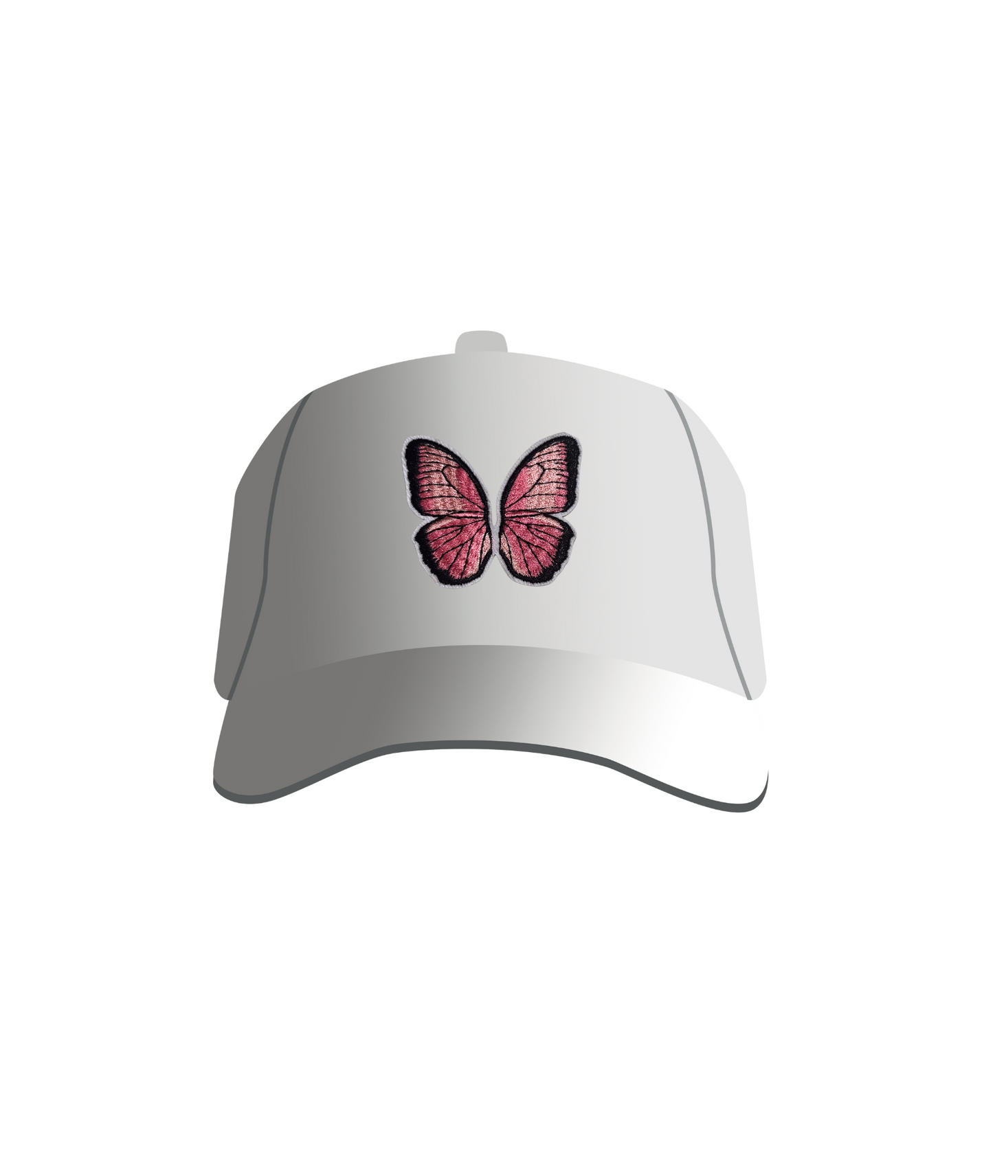 Pink Butterfly Embroidered Patch