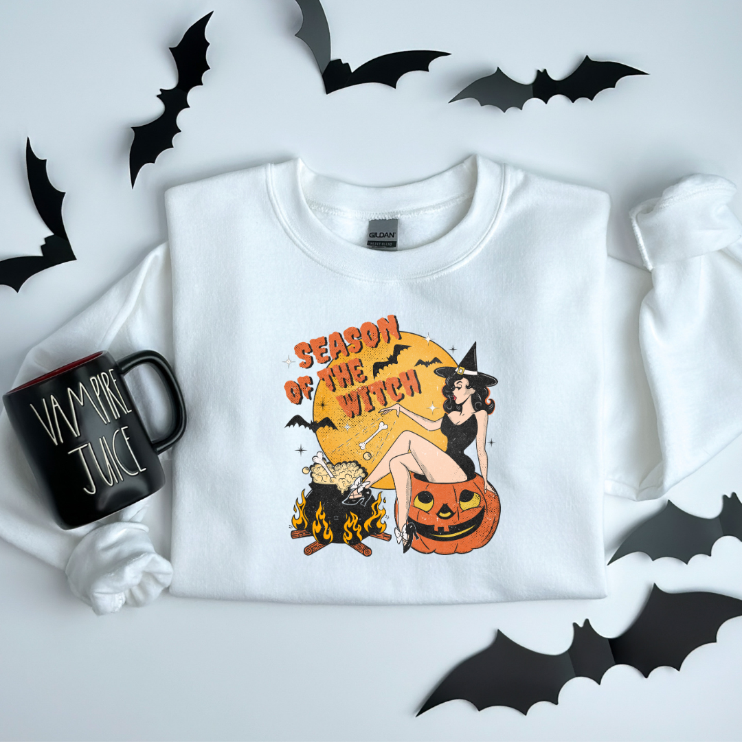 Season of the Witch Sweatshirt – Retro & Spooky Halloween Vibes Sweatshirt