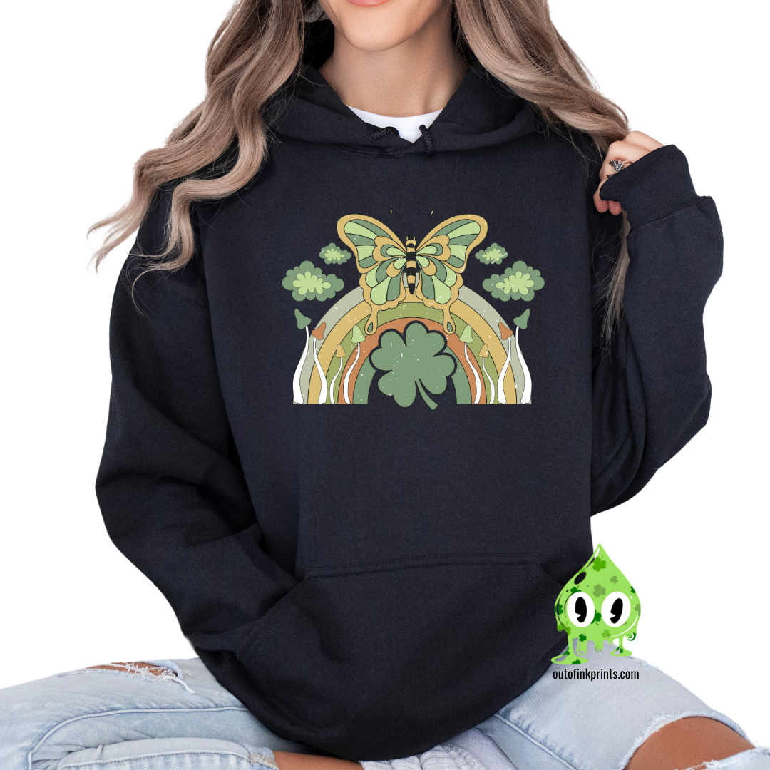 St. Patrick's Butterfly & Rainbow Hoodie