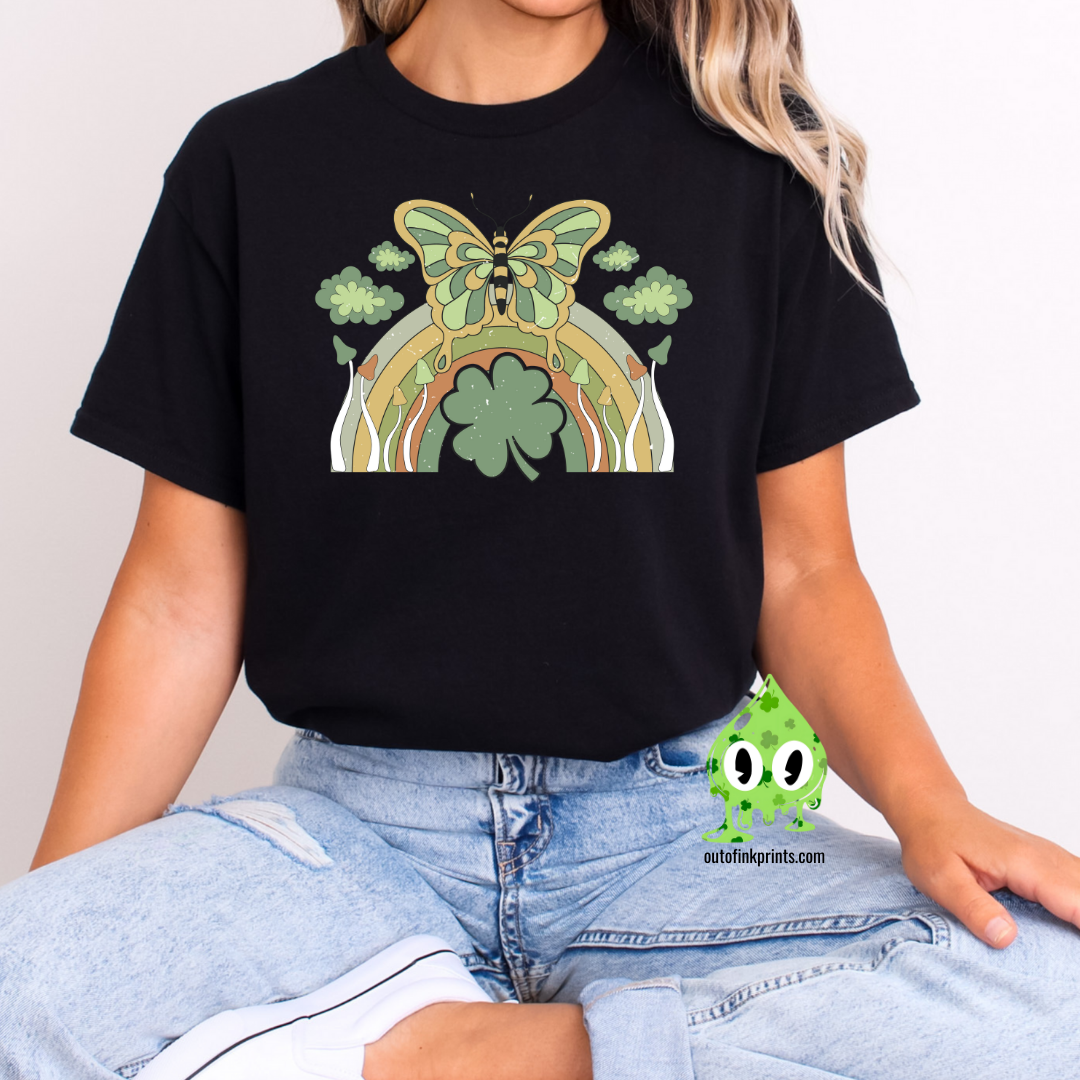 St. Patrick's Butterfly & Rainbow T-shirt