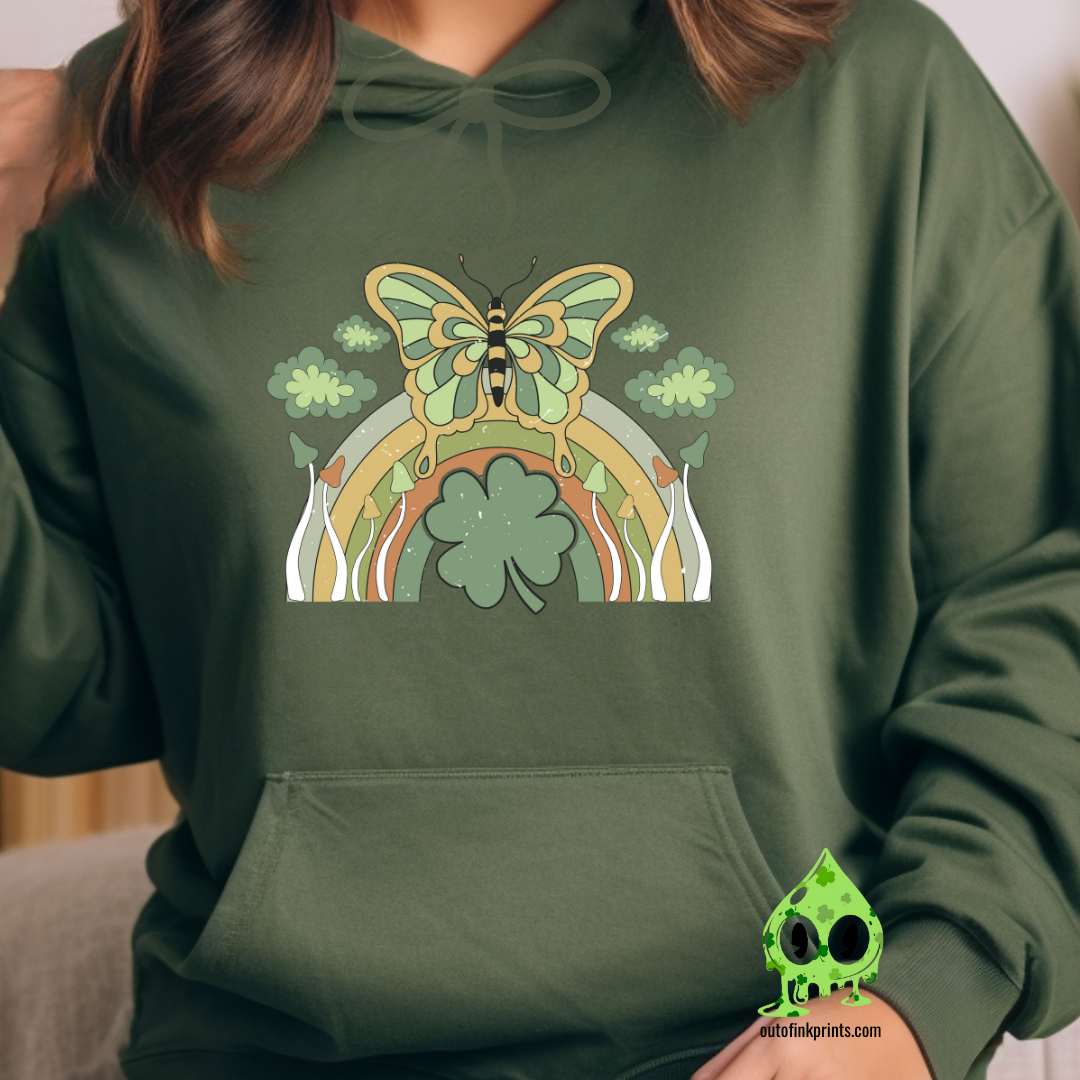 St. Patrick's Butterfly & Rainbow Hoodie