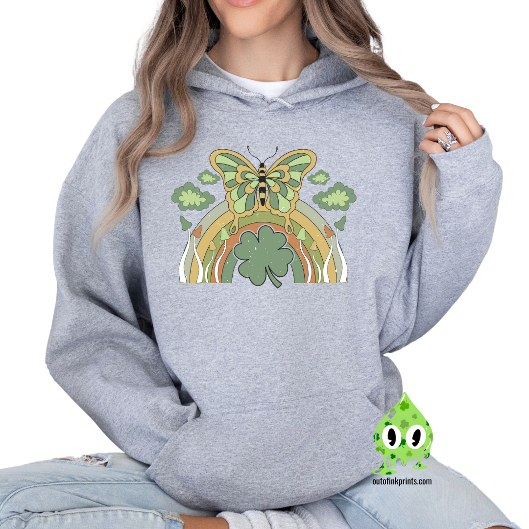 St. Patrick's Butterfly & Rainbow Hoodie