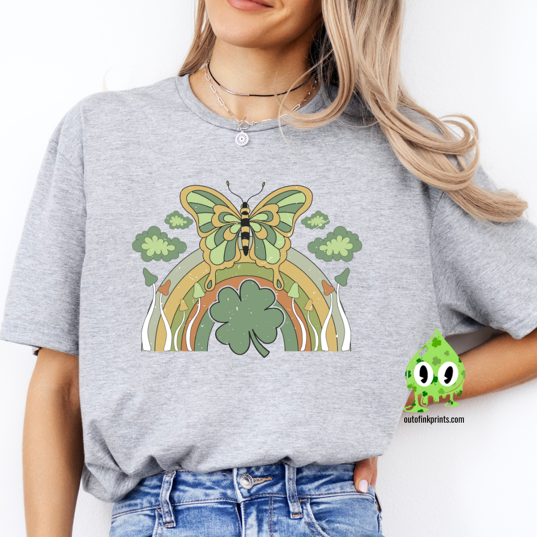 St. Patrick's Butterfly & Rainbow T-shirt