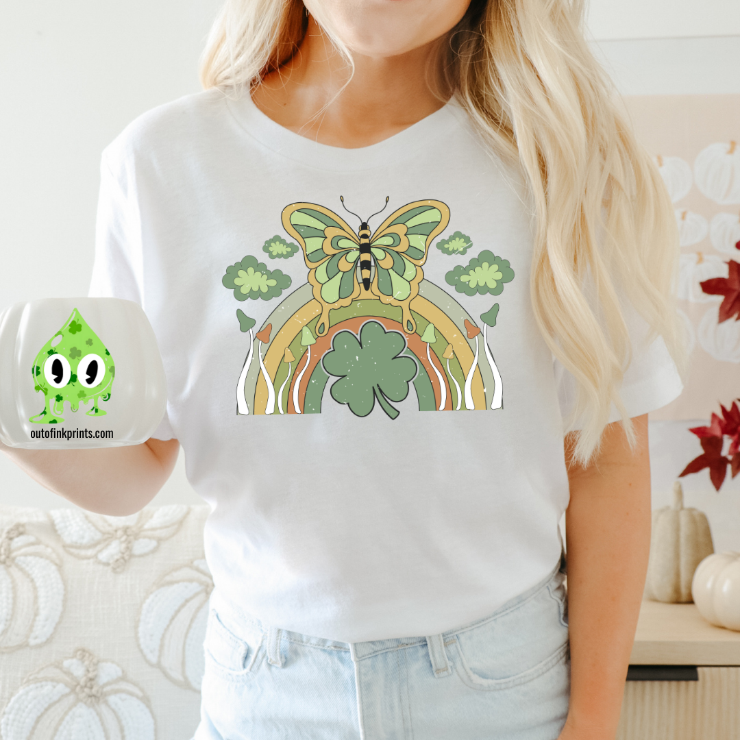 St. Patrick's Butterfly & Rainbow T-shirt