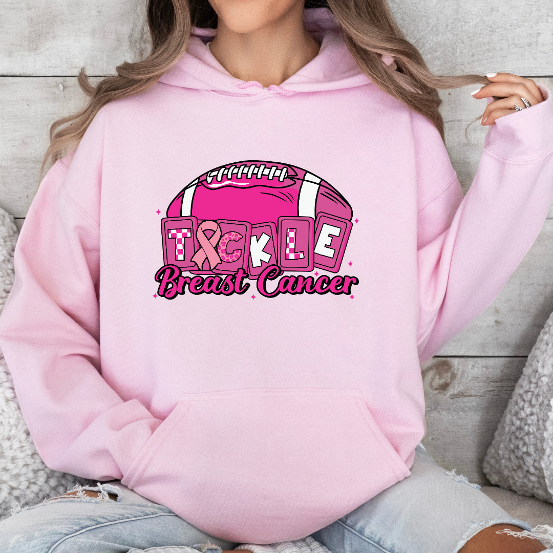 Tackle Cancer Football Ribbon Hoodie