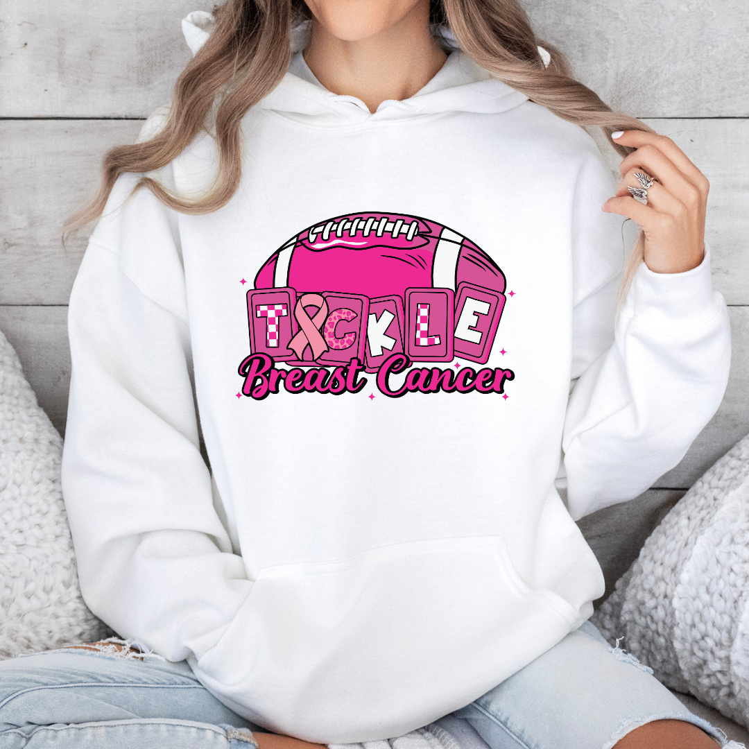 Tackle Cancer Football Ribbon Hoodie