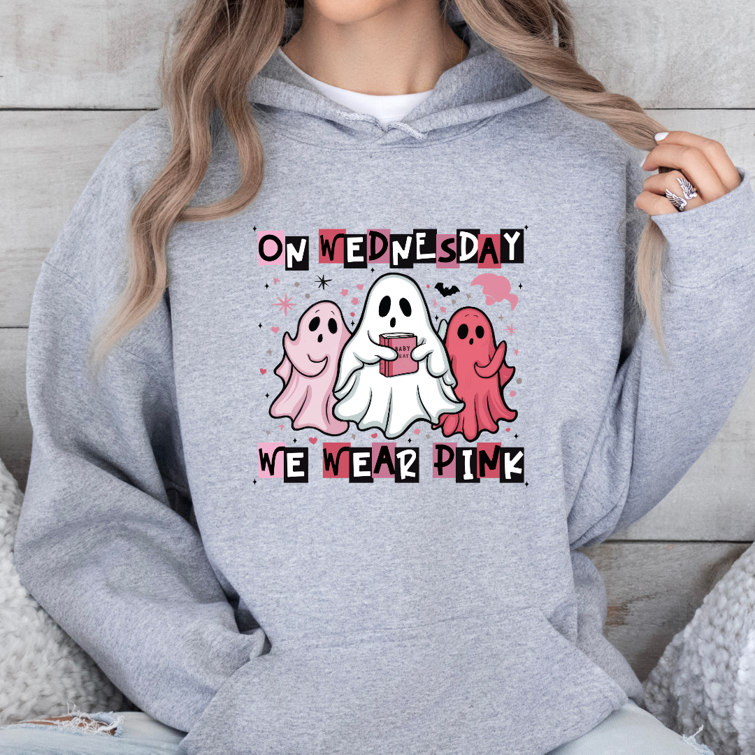 On Wednesdays We Wear Pink Ghost Hoodie