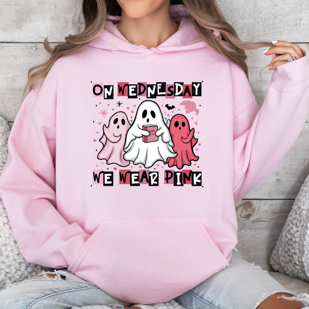On Wednesdays We Wear Pink Ghost Hoodie
