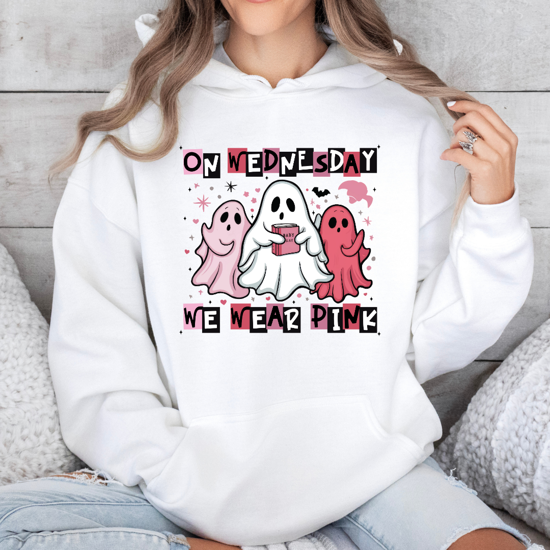 On Wednesdays We Wear Pink Ghost Hoodie