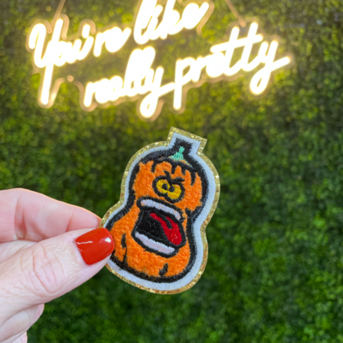 Silly Pumpkin Embroidered Patch