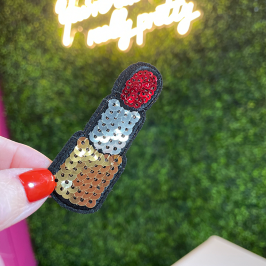 Glam Lipstick Sequins Patch