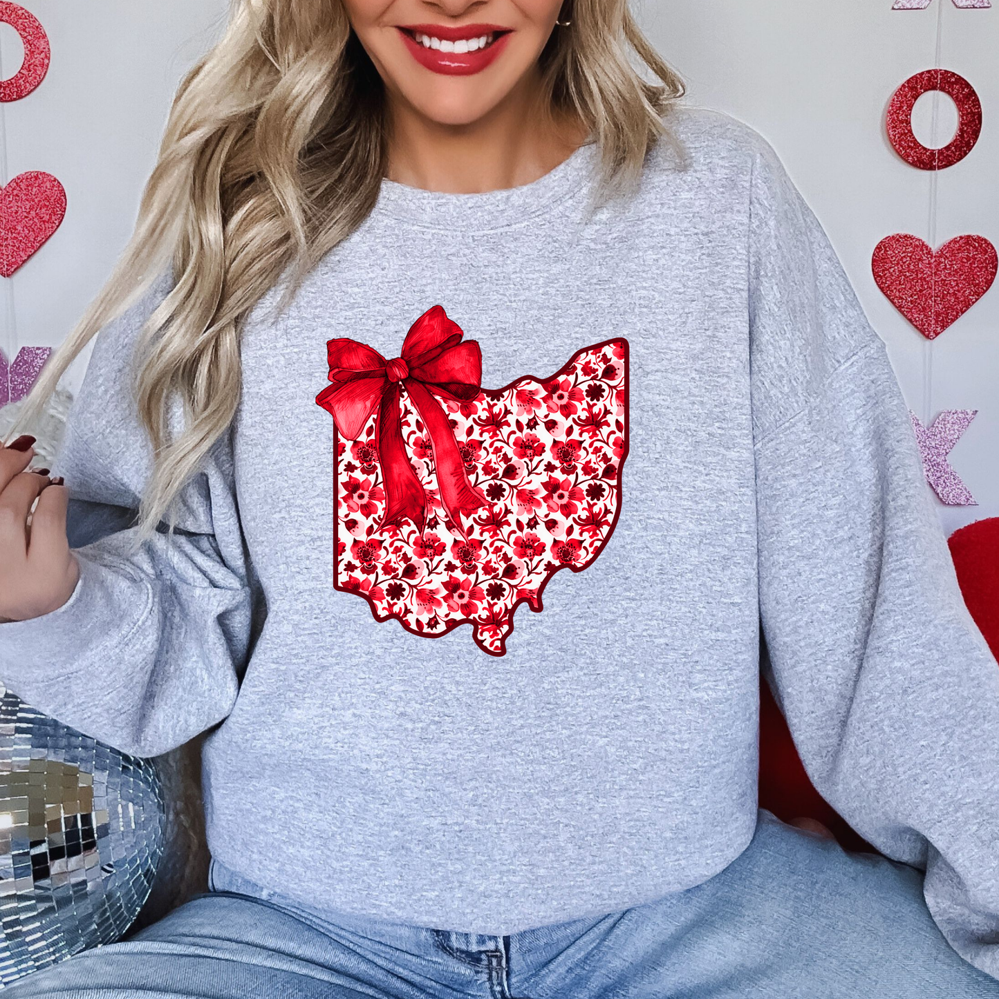 Buckeye State Bloom Bow Sweatshirt