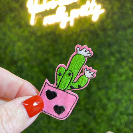 Love Cactus Embroidered Patch