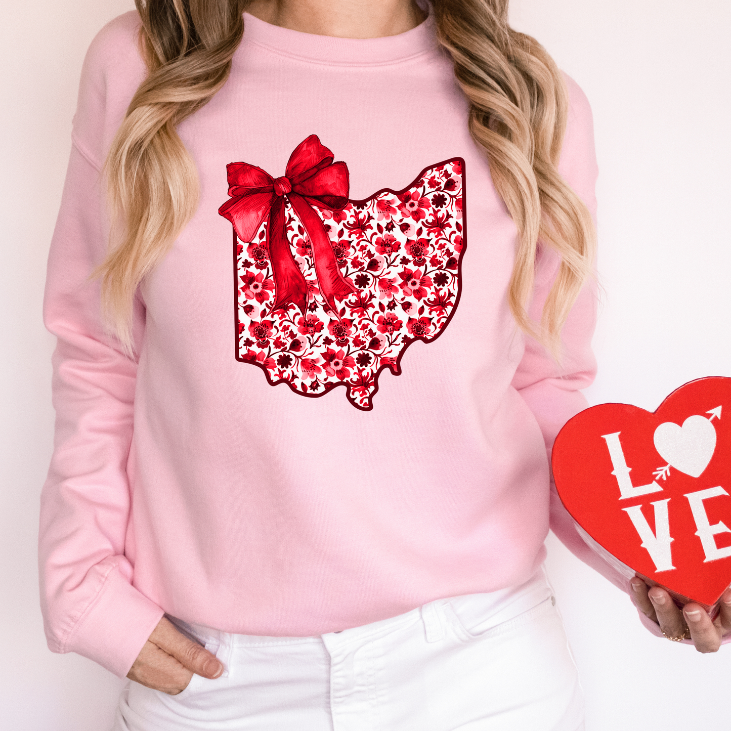 Buckeye State Bloom Bow Sweatshirt