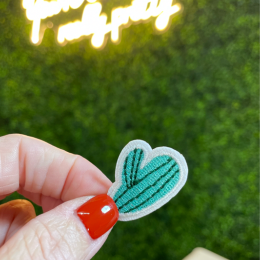 Tiny Heart Cactus Embroidered Patch