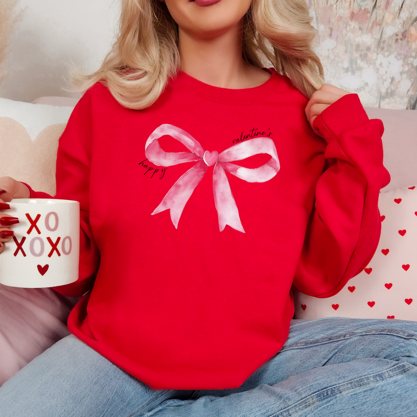 Happy Valentine’s Bow Sweatshirt