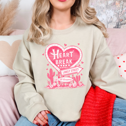 Heartbreak Motel on Lonely Street – Pink Cozy Sweatshirt