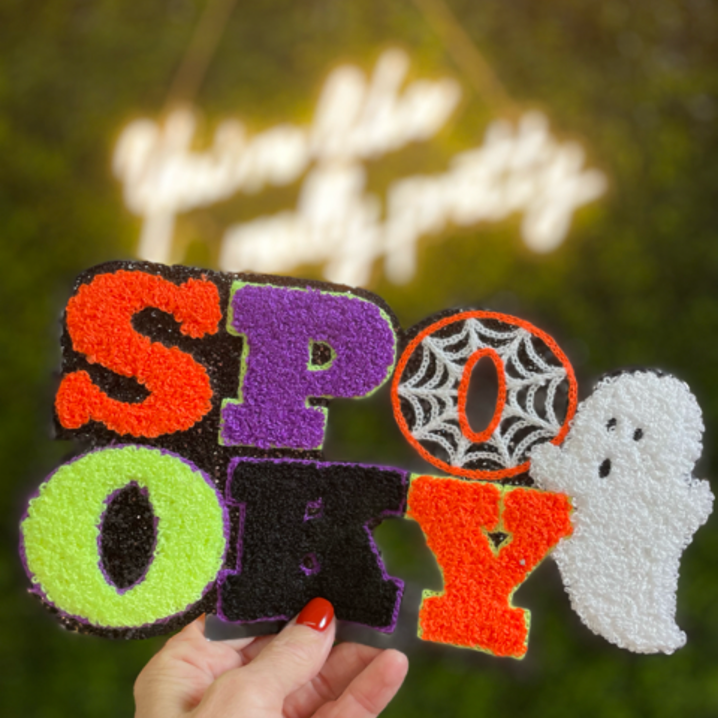 "Spooky" Halloween Chenille Patch