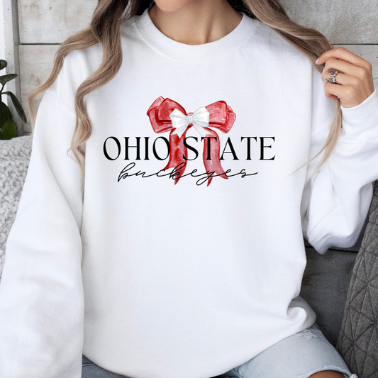 Ohio State Coquette Red Bow Sweatshirt