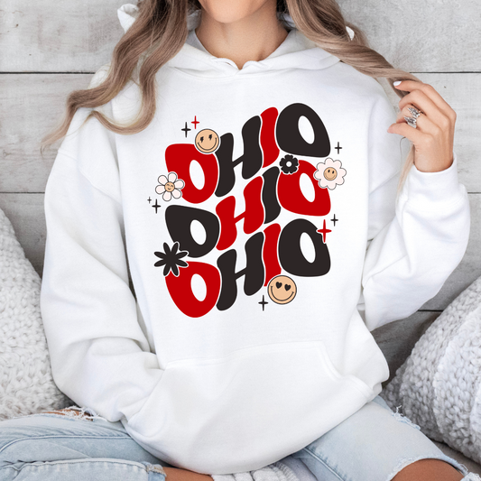 Ohio Groovy Smiley Hoodie