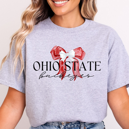 Ohio State Coquette Red Bow T-Shirt