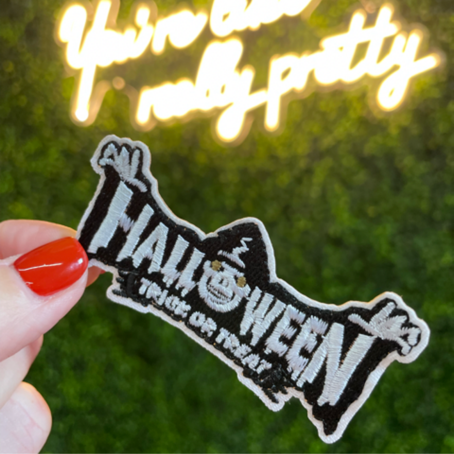 Retro Halloween Trick or Treat Embroidered Patch