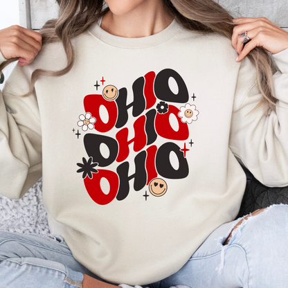 Ohio Groovy Smiley Sweatshirt