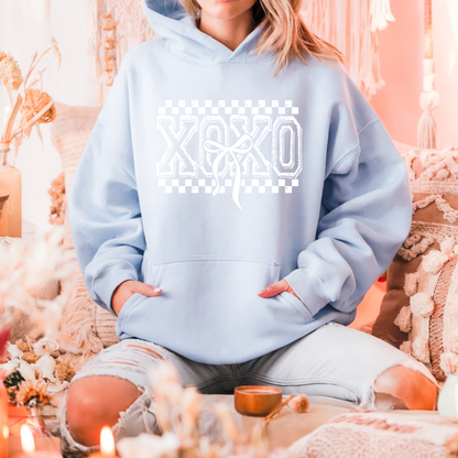 XOXO Checkered Bow Hoodie