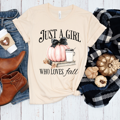 Just a Girl Who Loves Fall  – Cozy & Charming Autumn Style T-Shirt