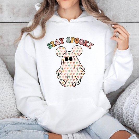 Stay Spooky Pink Ghost – Cute & Cozy Halloween Vibes Hoodie