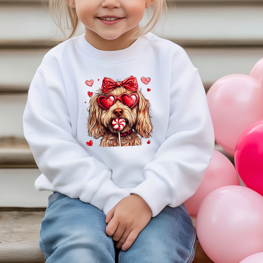 Puppy Love Valentine's Day Kids Sweatshirt