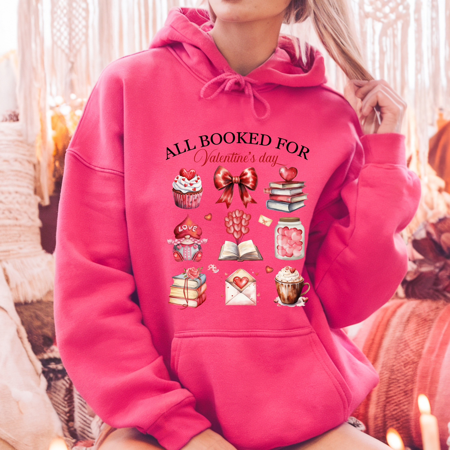 All Booked for Valentine’s Day Hoodie