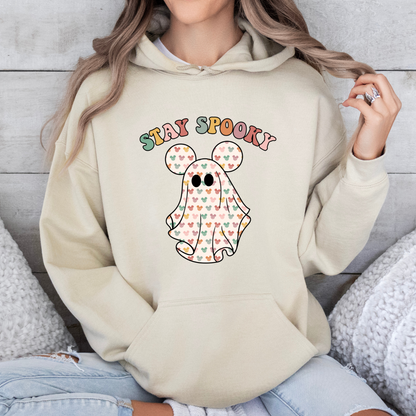 Stay Spooky Pink Ghost – Cute & Cozy Halloween Vibes Hoodie