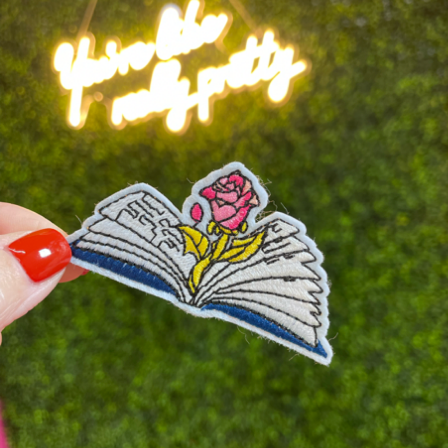 Romantic Blooming Book Embroidered Patch