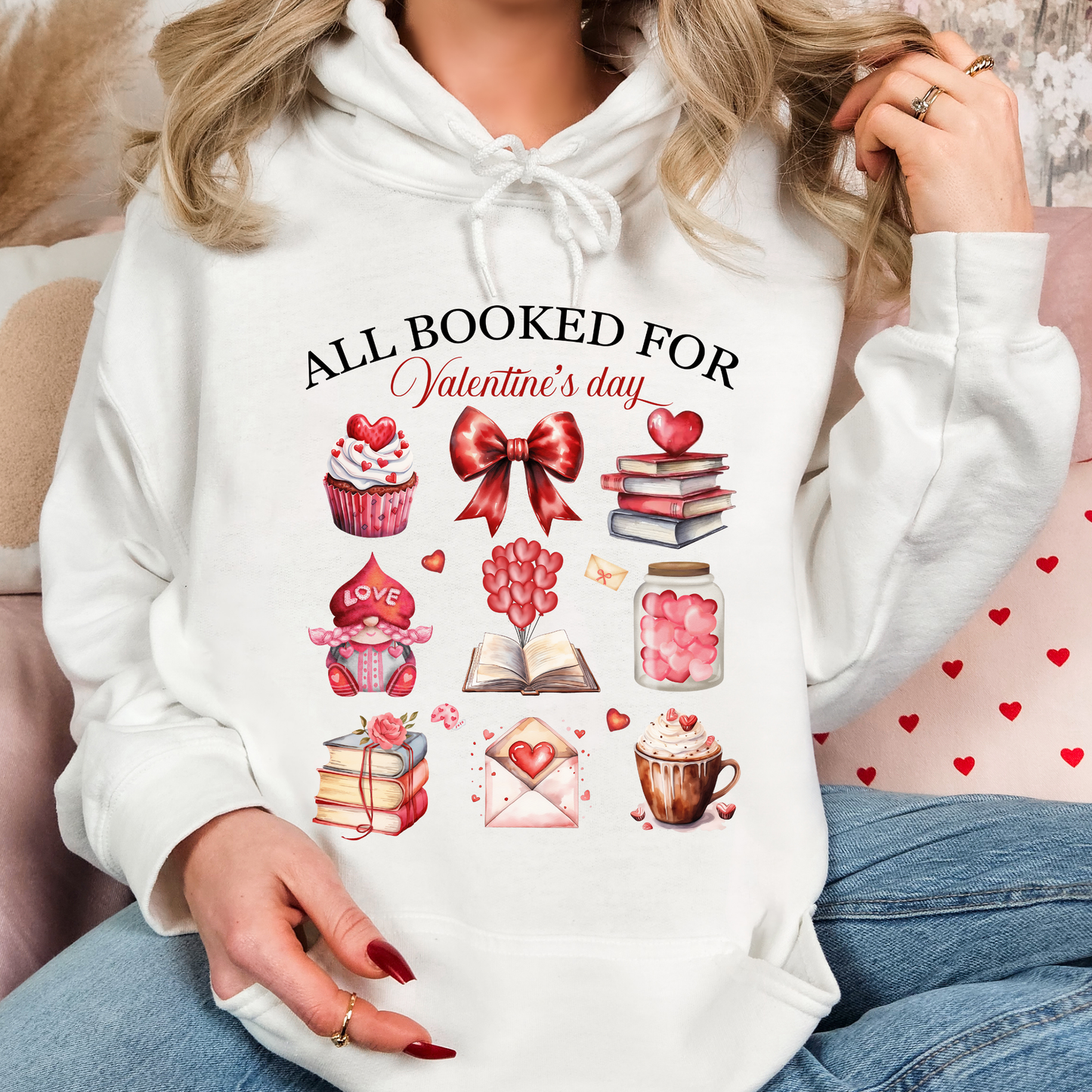 All Booked for Valentine’s Day Hoodie