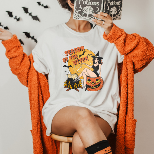 Season of the Witch T-Shirt – Retro & Spooky Halloween Vibes T-Shirt