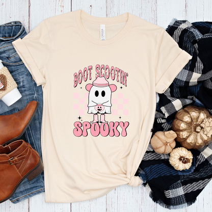 Boot Scootin’ Spooky – Cute & Country Halloween Vibes T-Shirt