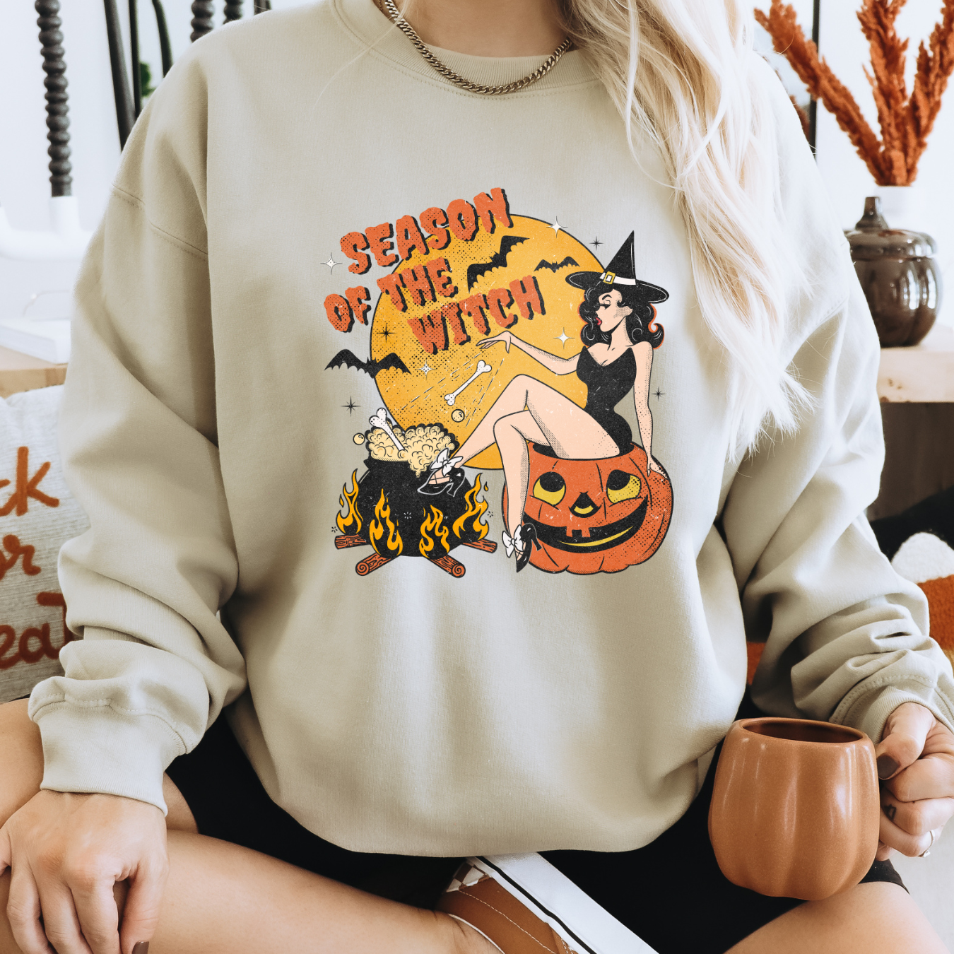 Season of the Witch Sweatshirt – Retro & Spooky Halloween Vibes Sweatshirt