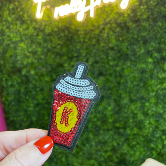 Sequins Soda Cup Embroidered Patch