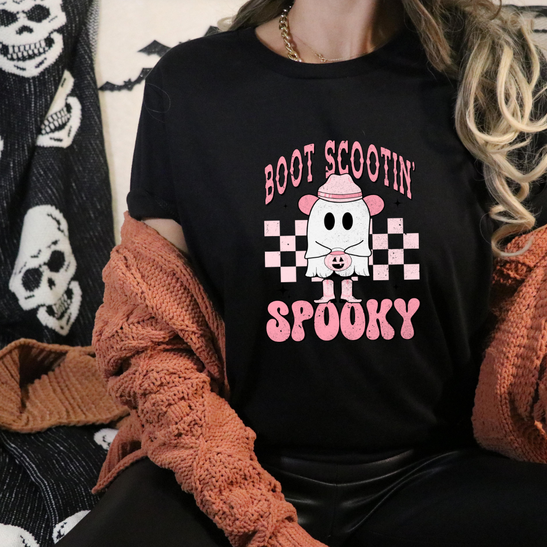 Boot Scootin’ Spooky – Cute & Country Halloween Vibes T-Shirt