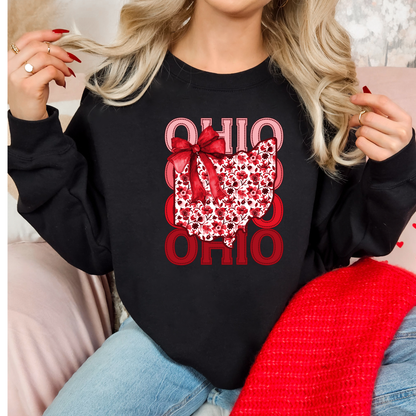 Ohio Love Floral Bow Sweatshirt