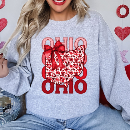 Ohio Love Floral Bow Sweatshirt