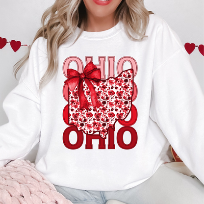 Ohio Love Floral Bow Sweatshirt