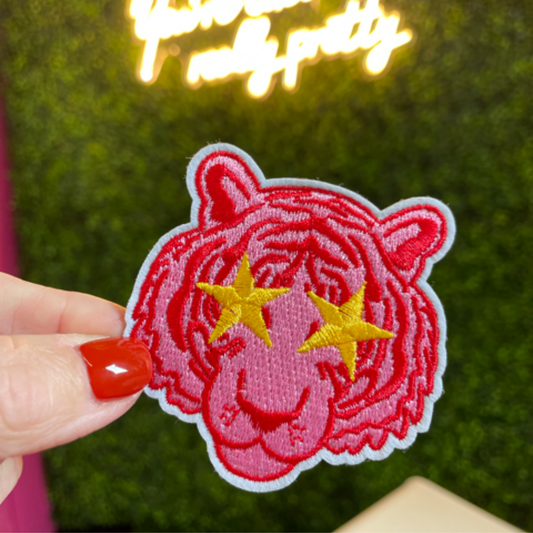 Starry-Eyed Tiger Embroidered Patch