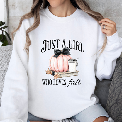 Just a Girl Who Loves Fall  – Cozy & Charming Autumn Style Sweatshirt