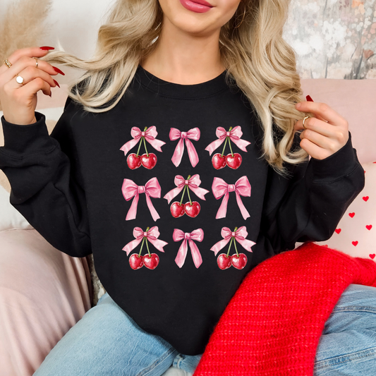 Sweet Cherries & Pink Bows Sweatshirt