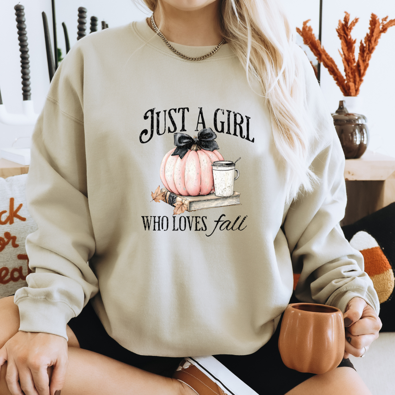 Just a Girl Who Loves Fall  – Cozy & Charming Autumn Style Sweatshirt