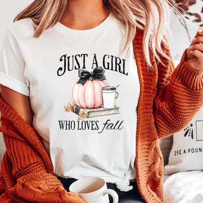 Just a Girl Who Loves Fall  – Cozy & Charming Autumn Style T-Shirt