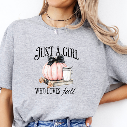 Just a Girl Who Loves Fall  – Cozy & Charming Autumn Style T-Shirt